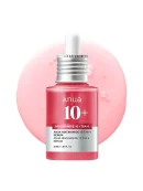 Anua Niacinamide 10 TXA 4 Serum, 1.01 fl oz (30 ml) pink bottle with a dropper on a clean background showing a pink liquid swatch.