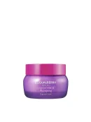 A professional shot of Bakuchiol Plumping Capsule Cream in its purple jar, designed for deep ceramide moisturizing and skin plumping.