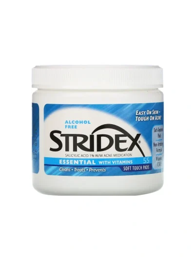 Stridex Essential with Vitamins, Alcohol Free | 55 soft Pads
