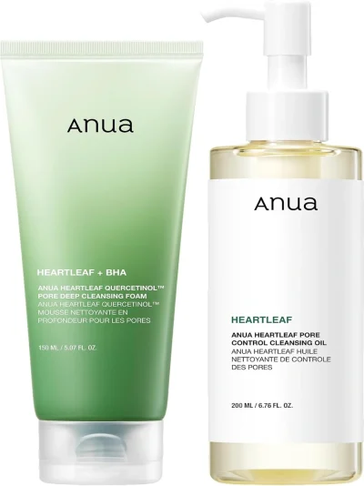 Anua Double Cleansing Duo: Heartleaf Oil & BHA Foam Set 350ml